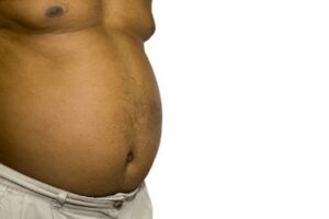 black fat stomach